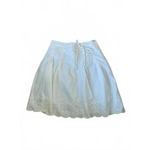 Beecher's Brook White Eyelet Midi Skirt Size Large